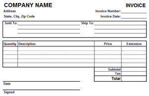 Black and White cusom invoice