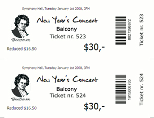 Black and White Concert Ticket Stub
